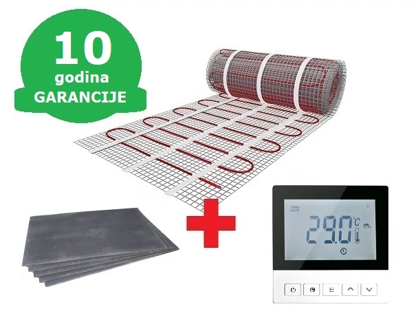 3 m2 U-HEAT grejna mrežica + 3 m2 U-HEAT polistirol izolaciona ploča + Wi-Fi Control digitalni termostat