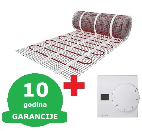 U-HEAT grejna mrežica 1,5 m2 = 225 W + U-HEAT manualni termostat sa senzorom temperature poda