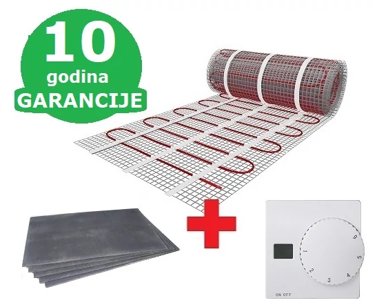  3 m2 U-HEAT grejna mrežica + 3 m2 U-HEAT polistirol izolaciona ploča + U-HEAT manualni zidni termostat