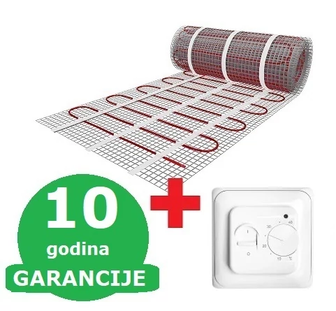 U-HEAT grejna mrežica 1 m2 = 150 W + Falcon U-HEAT Standard Control manualni termostat sa senzorom temperature poda i vazduha