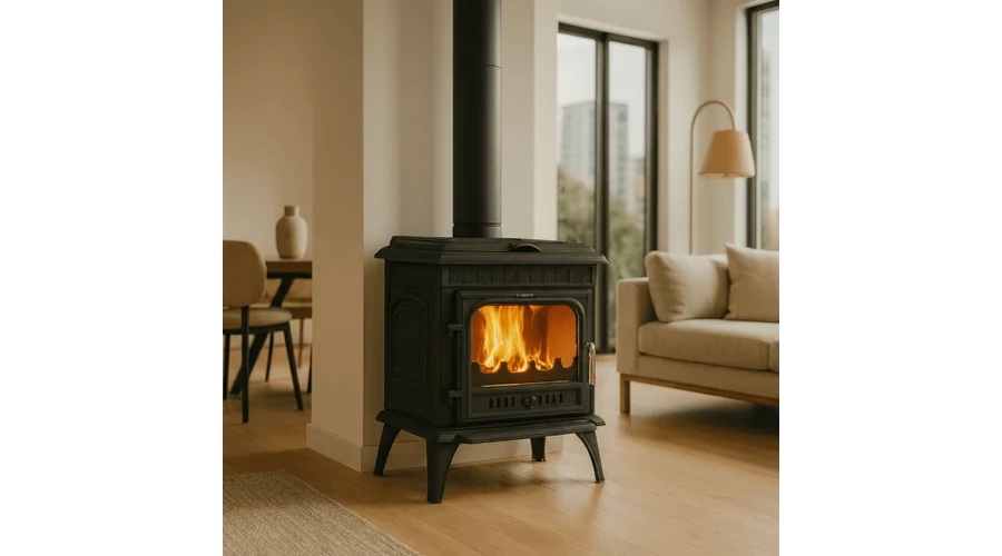 WENTOREX Bolzano WS-D 14 peć na drva od livenog gvožđa sa pločom za kuvanje (14 kW / mat crna)